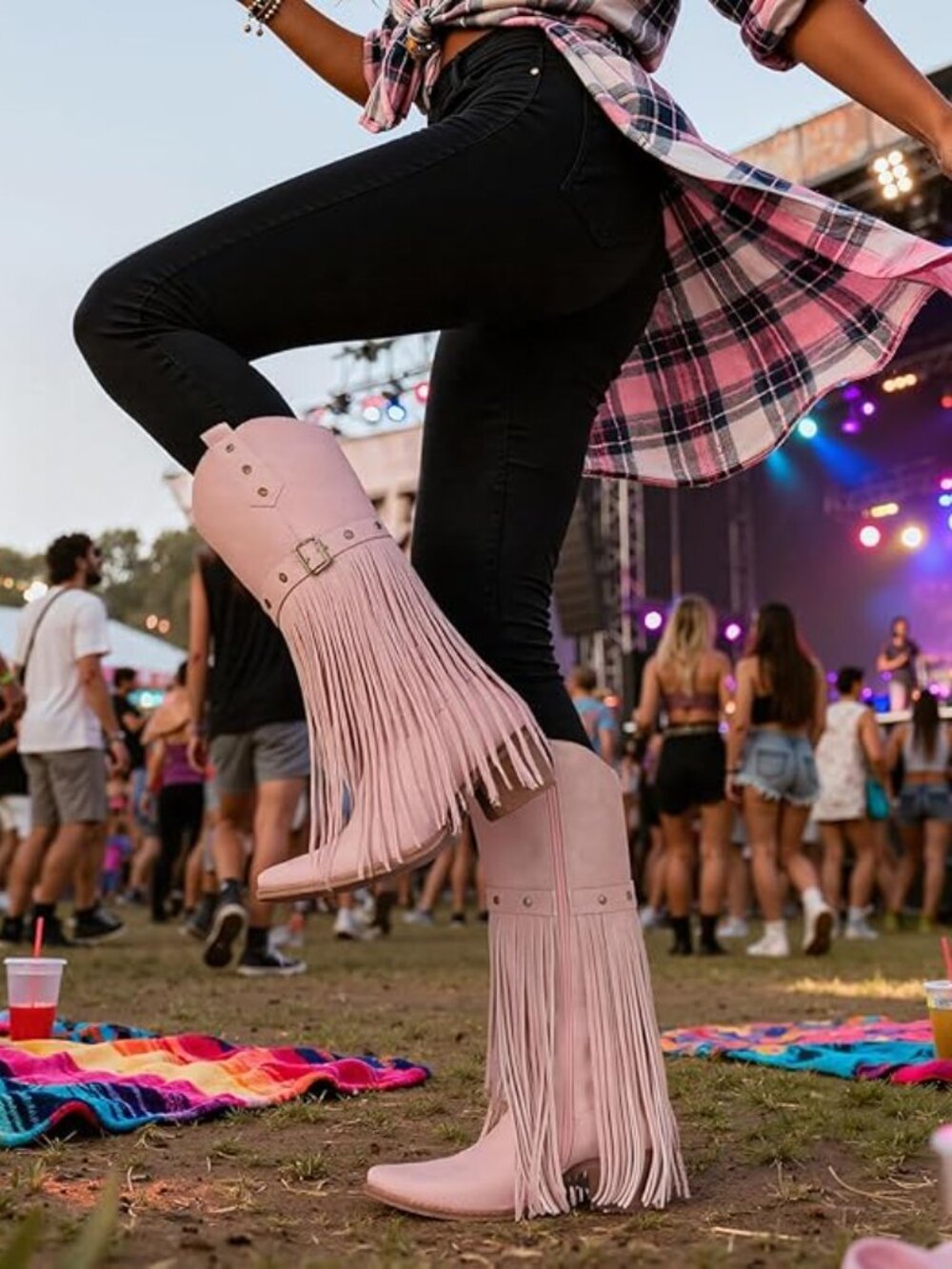 Fringe Cowgirl Pink Boots